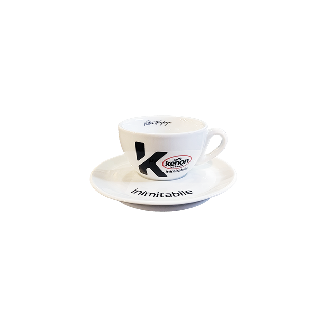 Caffè Kenon - Cappuccinotasse mit Untertasse - Vorderseite
