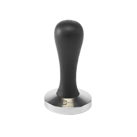 black anodised aluminium handle and precision made stainless steel base; heavy design 41MM Black scarlet espresso perfetto tamper for barista; calibrated to 40 lbs contact pressure; with ergonomic 