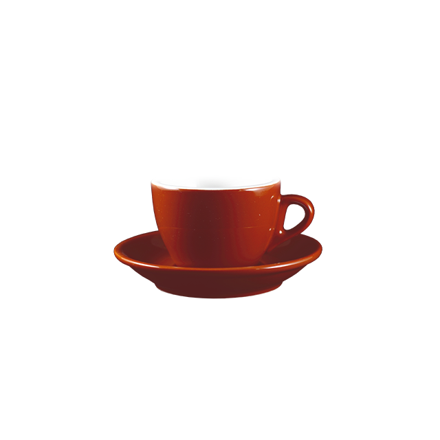 Nuova Point - Dickwandige Cappuccinotasse Palermo Braun mit Untertasse (145ml)